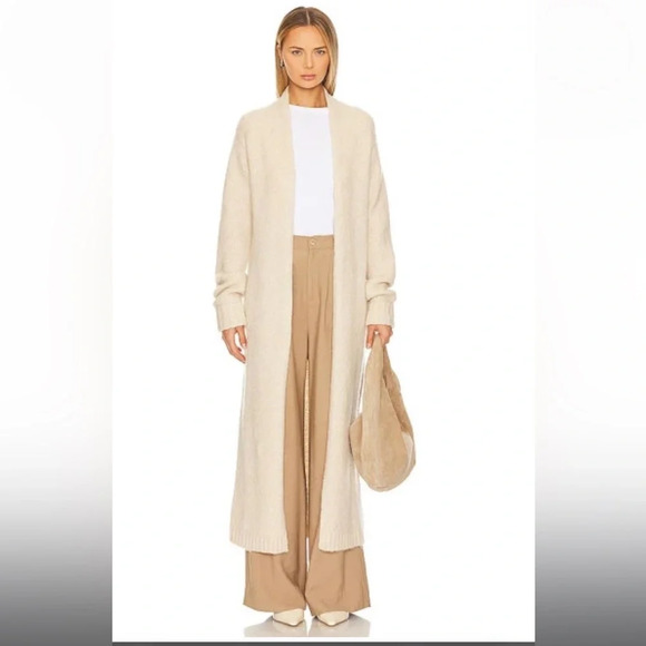 L'Academie Sweaters - L’academie wool chantel long cream cardigan